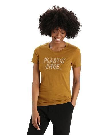 Clove Women's Icebreaker Merino Tech Lite II Short Sleeve Plastic Free T Shirts | USA 1601QMAZ